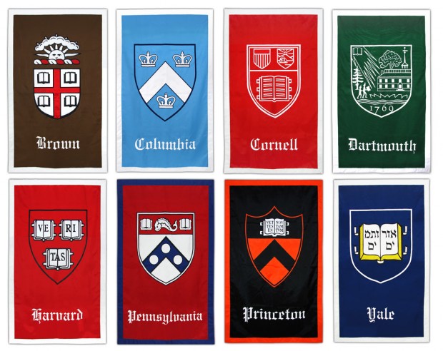 Ivy League university crests